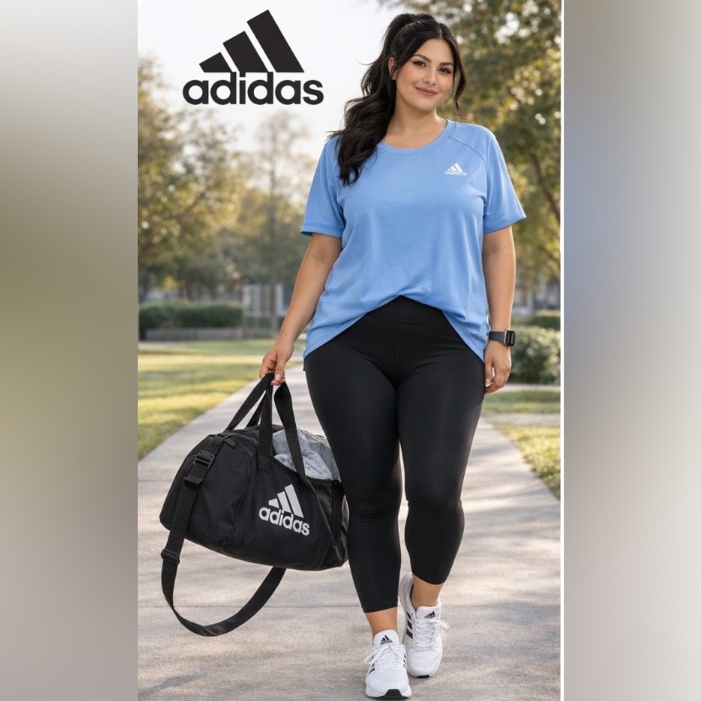 Adidas Women's Light Blue Short Sleeve Tee